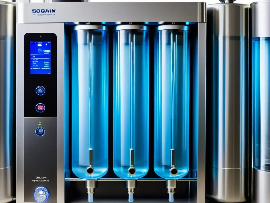 Avanzada purificación de agua en acción Avanzado sistema de filtración de agua, optimización calidad agua sistemas filtración, con diseño moderno y tecnología de vanguardia en acción