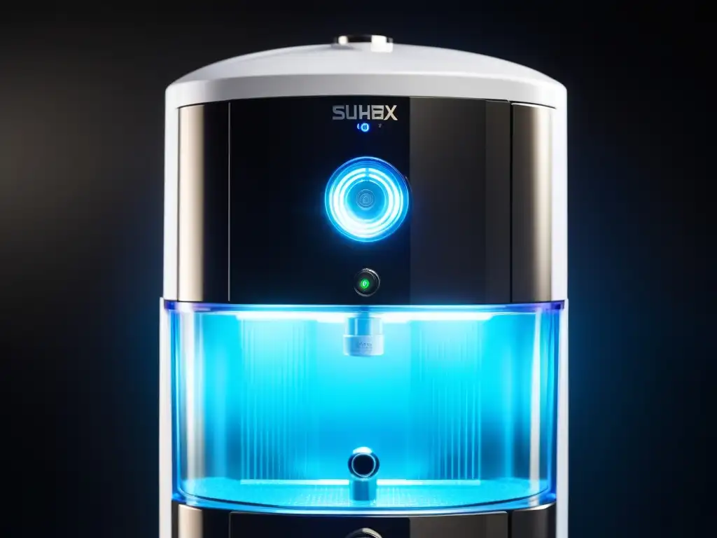 Sistema de purificación de agua de última generación en 8k Avanzado sistema de filtración de agua con tecnología de vanguardia y LED futurista