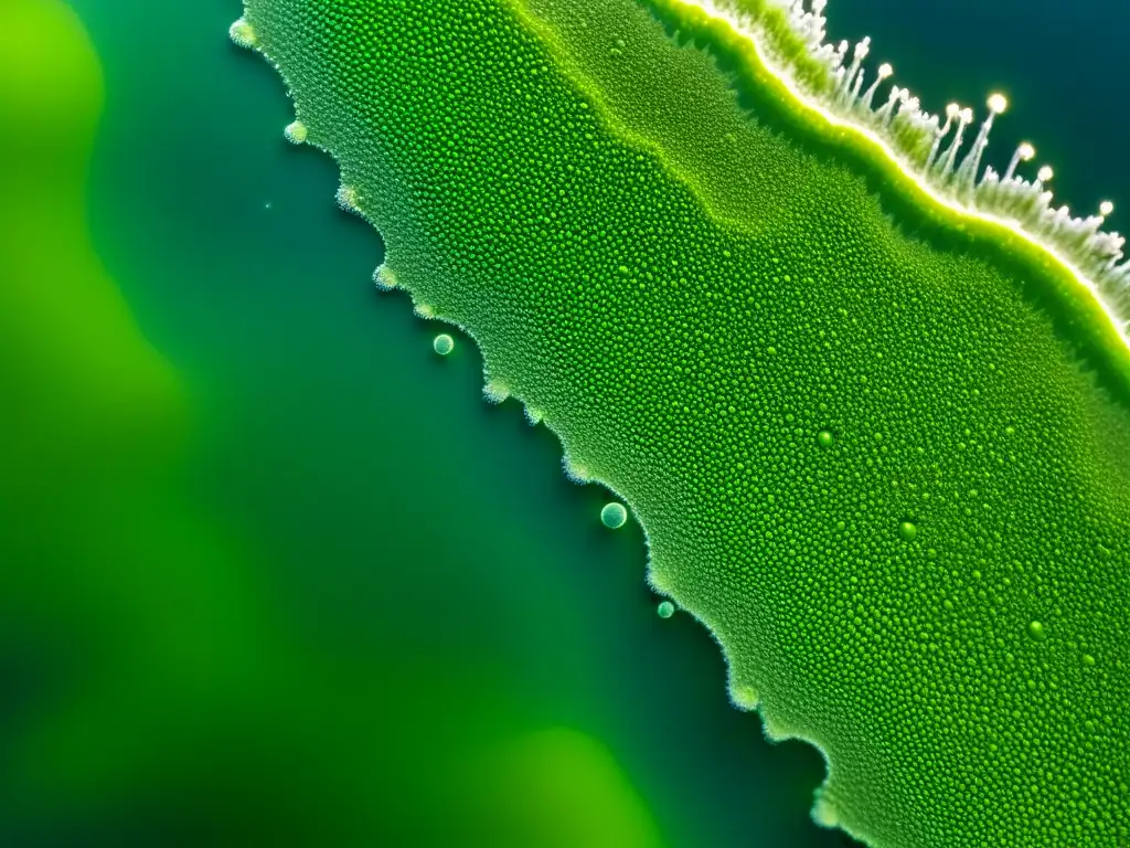 Microscópicas células de algas en agua Detalle asombroso de células de algas en agua, resaltando su belleza y la importancia del pH en control de algas