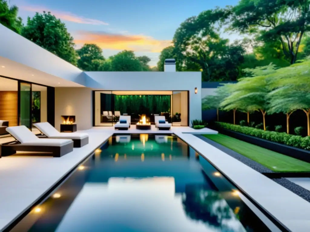 Oasis de lujo: piscina infinita con spa y mobiliario elegante Espléndida piscina infinita con spa integrado y mobiliario elegante, ideal para un hogar moderno y relajante