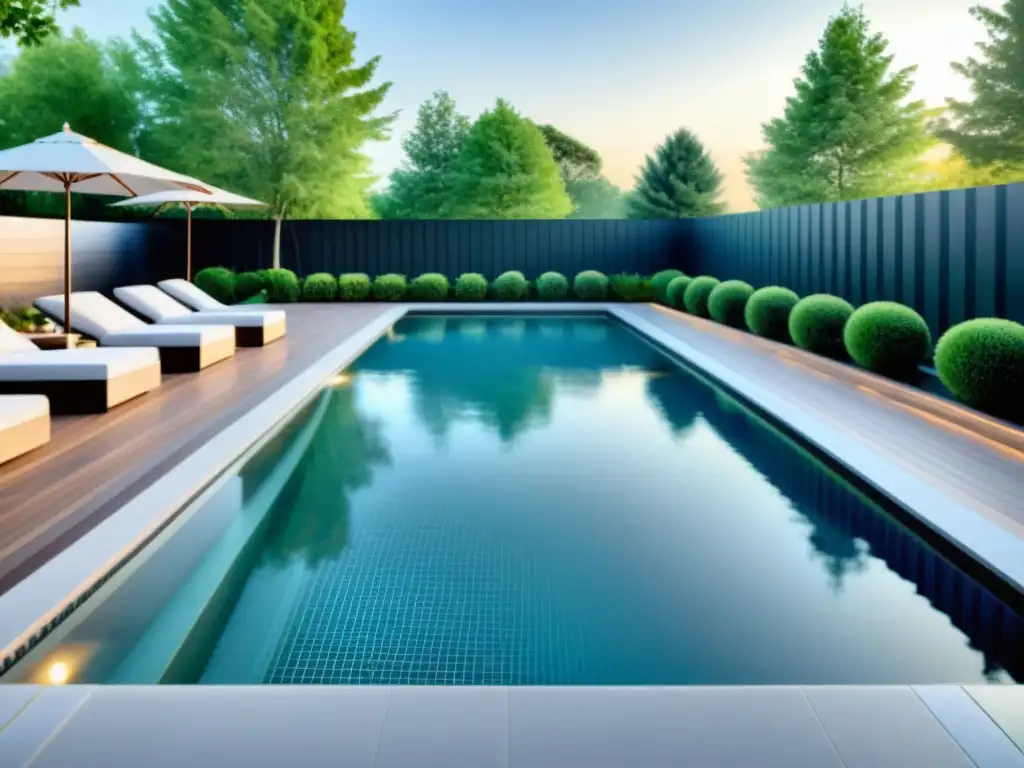 Vista impresionante de piscina y spa con materiales innovadores construcción piscinas spas